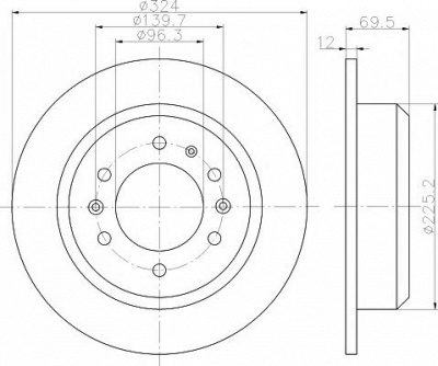 HELLA PAGID 8dd355114041 -  Тормозной диск